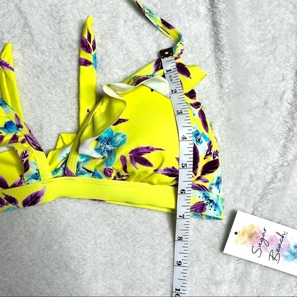 Sugar Beach Neon Tropical 2 Piece Bikini Set Size Medium / large New With Tags - Picture 3 of 16